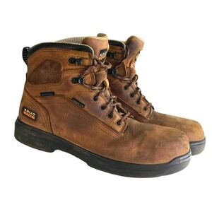 Ariat Turbo‎ Mens Waterproof Work Boots Size 11 Brown Leather Composite Toe ASTM